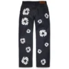 Baggy Cotton Wreath-Denim-byxor med selvedge
