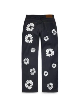 Baggy Cotton Wreath-Denim-byxor med selvedge