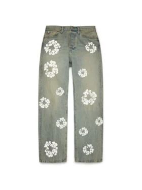 Baggy Cotton Wreath-Denim i smutsig tvätt