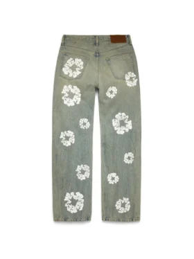 Baggy Cotton Wreath-Denim i smutsig tvätt