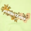 Bomullströja med blommigt logo, lime