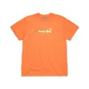 Bomullströja med blommigt logo, orange