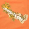 Bomullströja med blommigt logo, orange