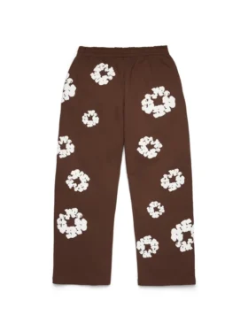 Cotton Wreath Baggy-joggingbyxor, mörkbruna