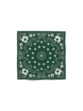 Cotton Wreath Bandana med bomullsmönster i paisley, grön
