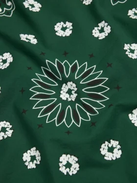 Cotton Wreath Bandana med bomullsmönster i paisley, grön