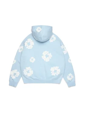 Cotton Wreath Hoodie i puderblått