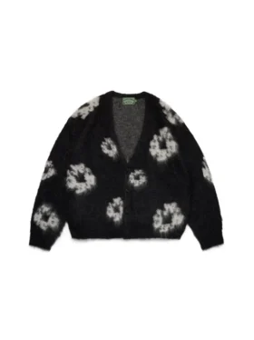 Cotton Wreath med mohair, svart