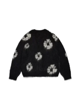 Cotton Wreath med mohair, svart