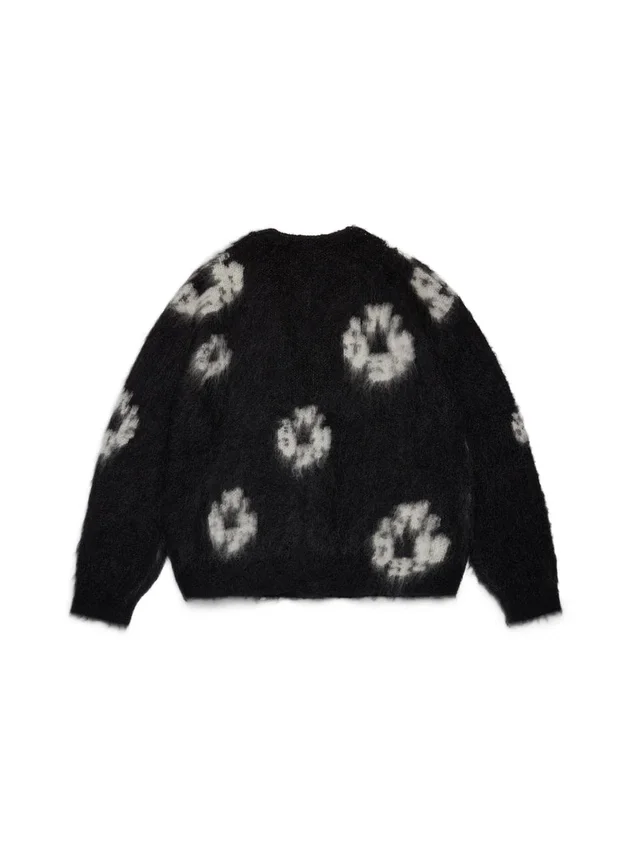 Cotton Wreath med mohair, svart