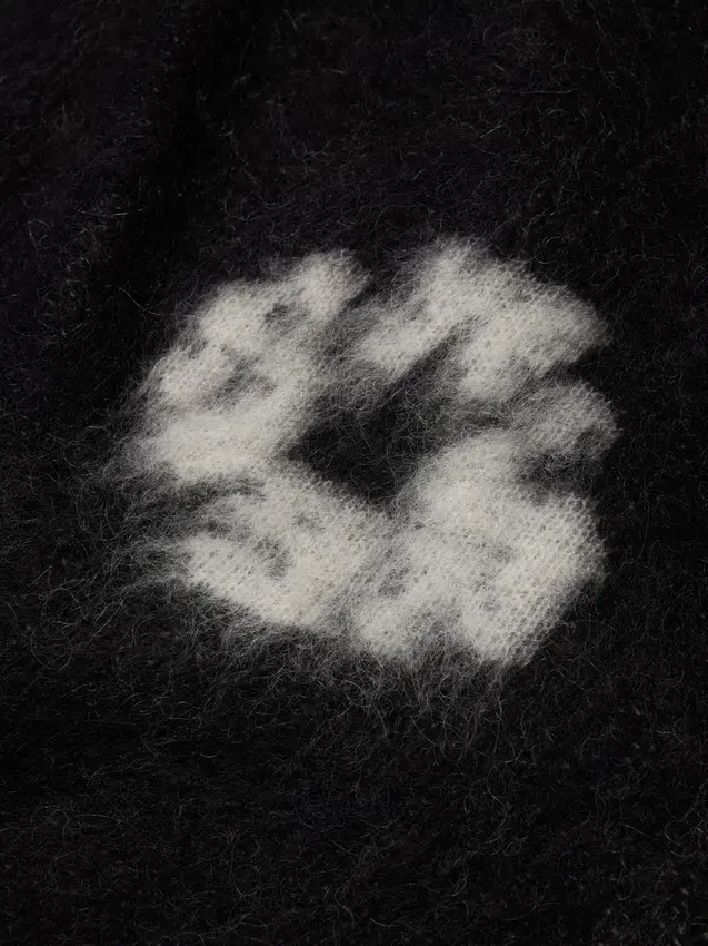 Cotton Wreath med mohair, svart