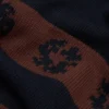 Cotton Wreath-ströja med kransmönster, marinblå/brun