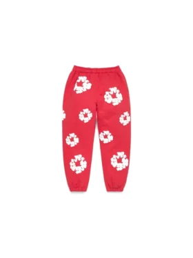 Cotton Wreath Sweatpant, röda