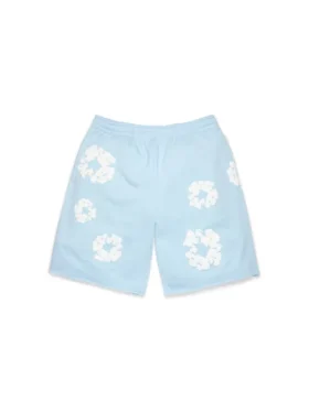 Cotton Wreath-sweatshorts i puderblått