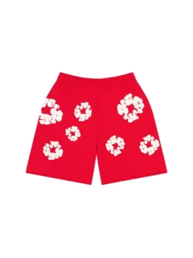 Cotton Wreath-sweatshorts med krans, röda