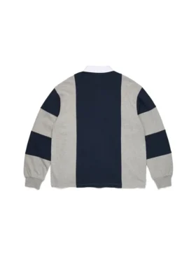 Cotton Wreath-tröja i bomull med krans och panafrikansk flagga, grå/marinblå