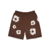 Cotton Wreath-träningsshorts, mörkbruna