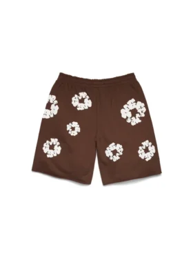 Cotton Wreath-träningsshorts, mörkbruna