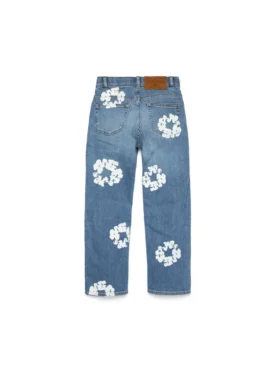 Denim-byxor med Cotton Wreath, ljus indigo