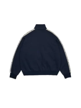 Denim U-fleecejacka med strass, marinblå
