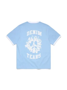 Denim U Ringer Tee ljusblå