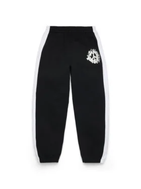 Denim U-sweatbyxor med paneler, svarta