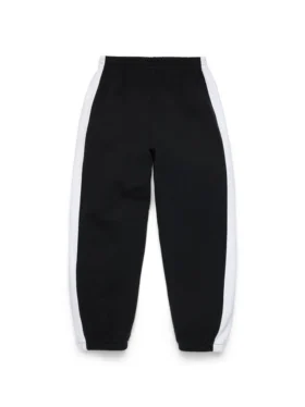 Denim U-sweatbyxor med paneler, svarta