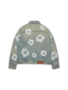Denimjacka med Cotton Wreath i bomull, smutsig tvätt