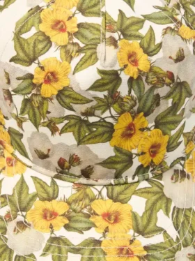 DT-keps i canvas med blommönster, flerfärgad