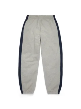 DT Stripe-joggingbyxor med öppen nederkant, grå