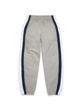 DT Stripe-joggingbyxor med öppen nederkant, grå