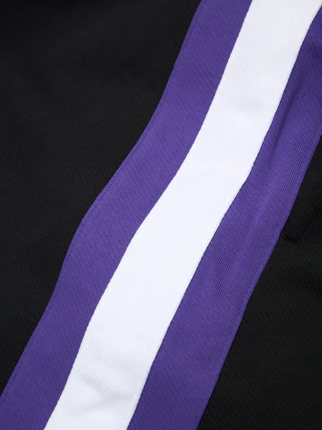 DT Stripe-träningsbyxor med öppen nederkant, svarta