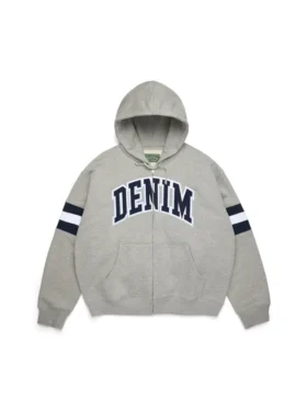 DT Stripe Zip Hoodie, grå