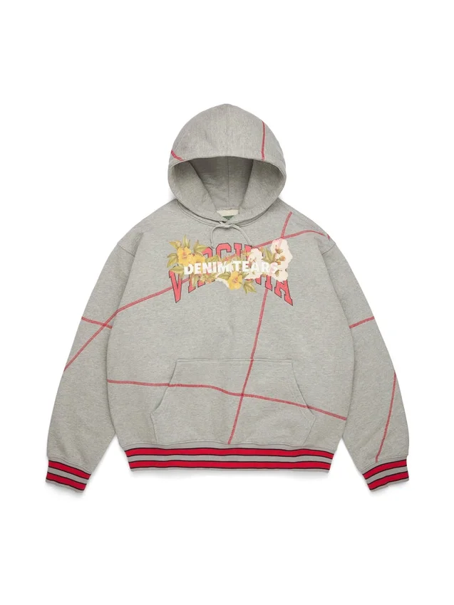 DT Virginia-hoodie med overlock-söm, grå