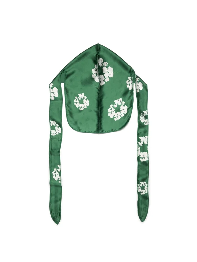 Durag med Cotton Wreath-mönster i bomull, grön