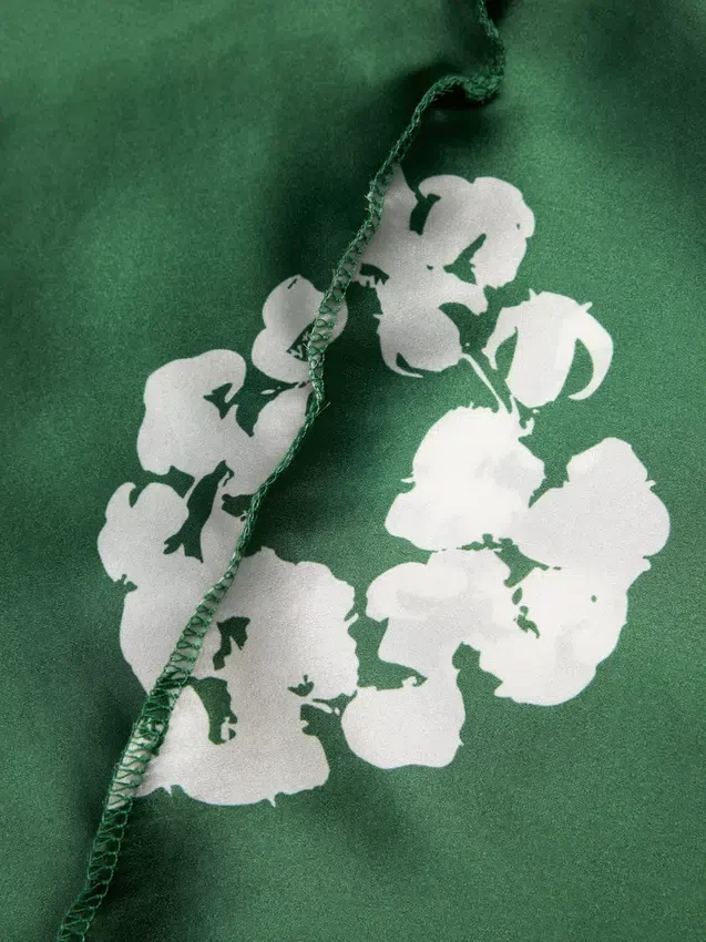 Durag med Cotton Wreath-mönster i bomull, grön