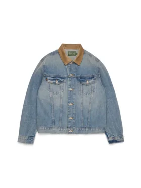 Flag-Denim-jacka, ljus tvätt