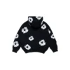 Huvtröja med dragkedja för barn, Cotton Wreath Hoodie, svart