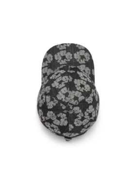 Jacquard Wreath-denimkeps, tvättad svart