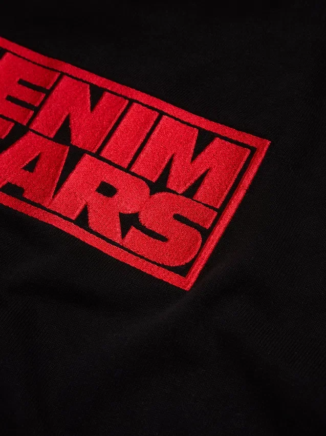 Larmes de Denim-T-shirt, svart