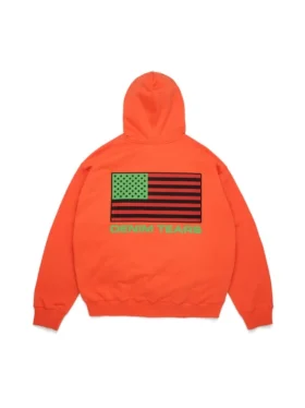 Panafrikansk hoodie med dragkedja, orange