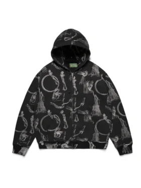 Plates-hoodie med dragkedja