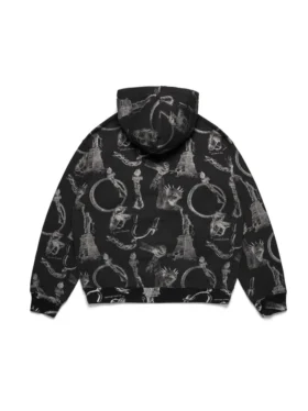 Plates-hoodie med dragkedja