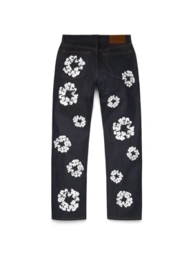 Raka Cotton Wreath-Denim-byxor med selvedge