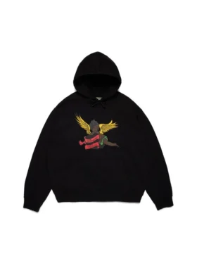 Svart Cherub-hoodie, svart