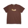 T-shirt med blommigt bomullslogo, brun